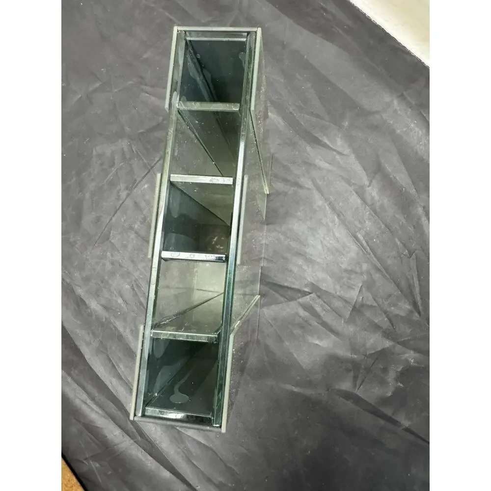 Torre & Tagus Mirrored Glass Geometric 5 Slot Floral Arranger Bud Flower Vase